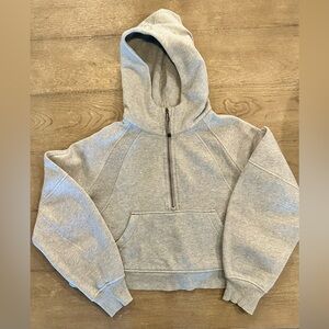 lululemon athletica scuba Gray half-zip Hoodie, size 10